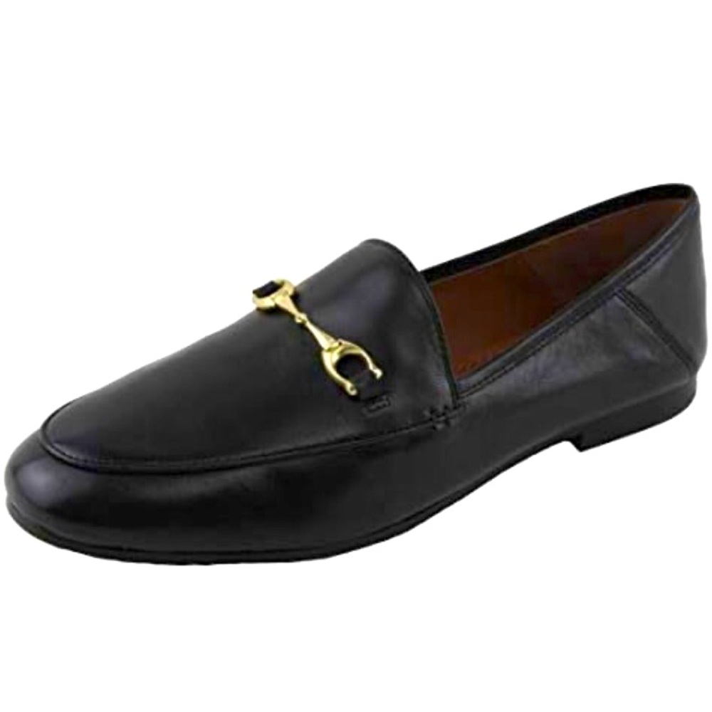 Coach Women’s Heyley Smooth Leather Loafers Slip Ons Gold Horsebit Hardware 6.5